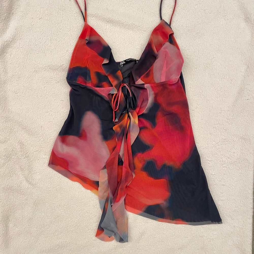 Zara Women's Red and Black Camisole